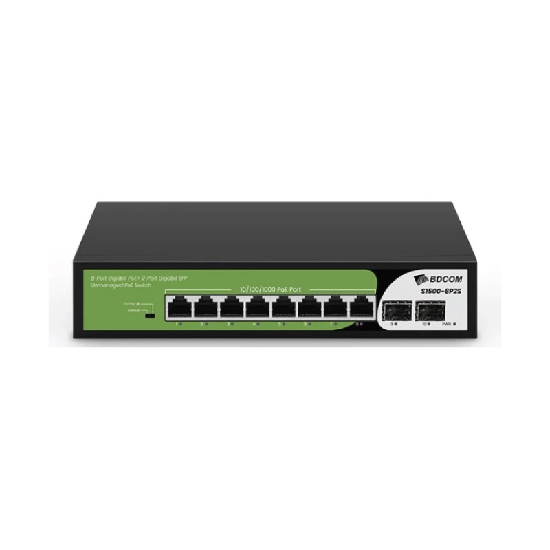 BDCOM S1500-8P2S 8 Port Unmanaged PoE Switch
